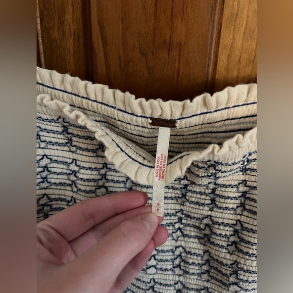 Free People embroidered detail boho crinkle jumpsuit in ecru - Picture 7 of 8